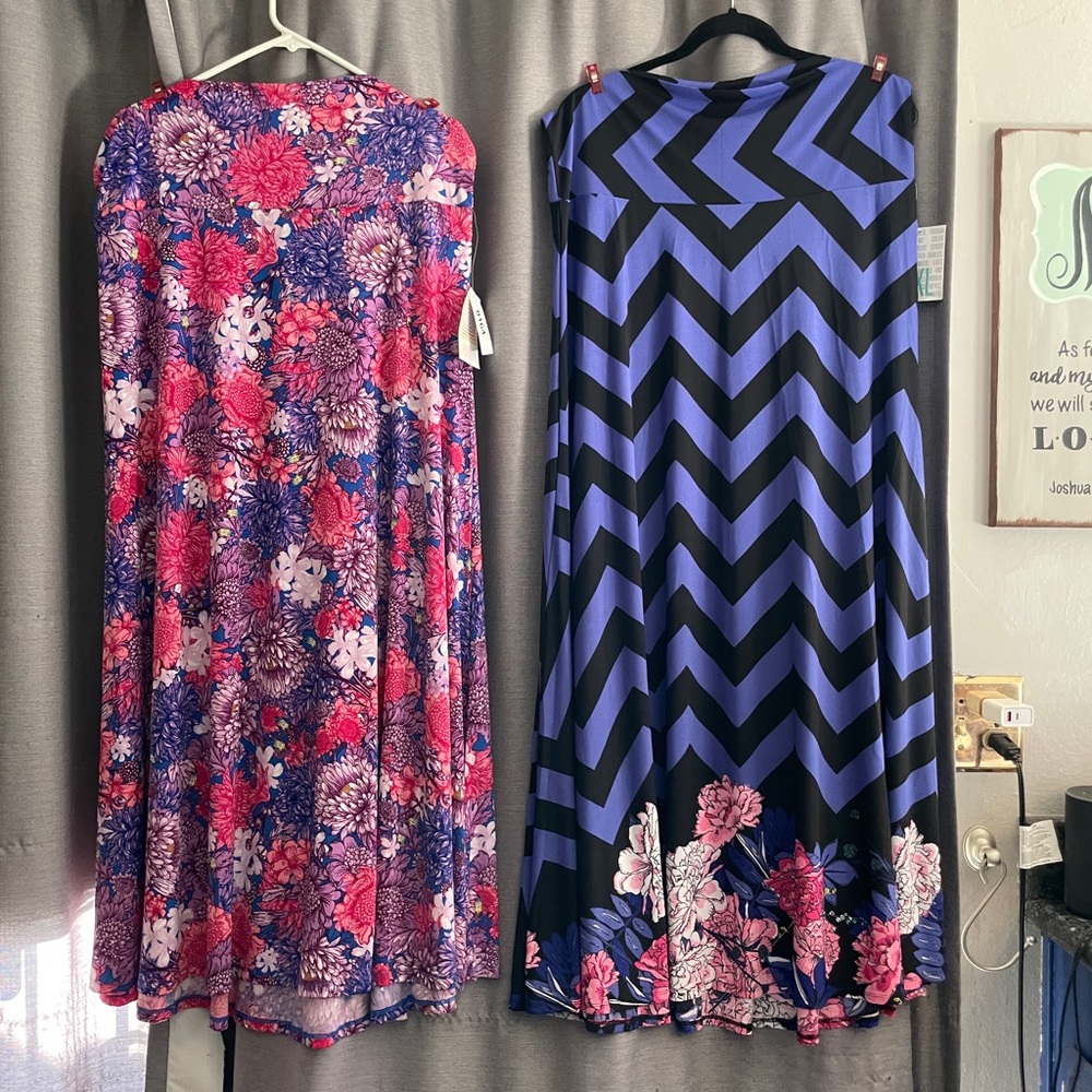 LuLaRoe Maxi Skirts - Floral and Chevron Patterns